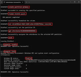 如何在 Windows 11 上重新建立 WinRE 的復原分割區
