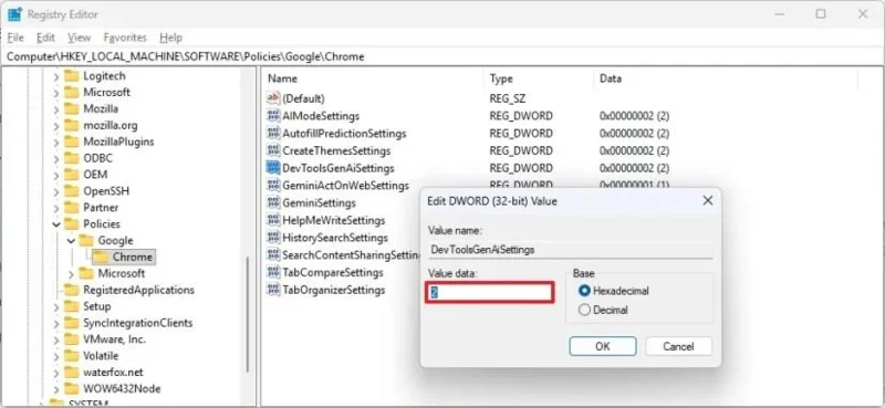 如何在 Windows 11 上透過註冊表永久停用所有 Google Chrome AI 功能(有效) 如何在 Windows 11 上透過註冊表永久停用所有 Google Chrome AI 功能(有效)