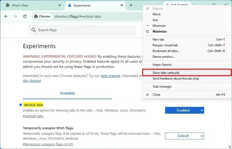 Como ativar (ou forçar) as guias verticais no Chrome para Windows 11 Como ativar (ou forçar) as guias verticais no Chrome para Windows 11