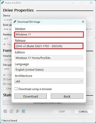 Come scaricare l'immagine ISO di Windows 11 22H2 dopo il rilascio della versione 23H2