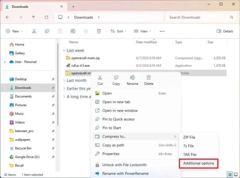 Windows 11でZIP、TAR、7z形式のアーカイブファイルを作成する方法 Windows 11でZIP、TAR、7z形式のアーカイブファイルを作成する方法