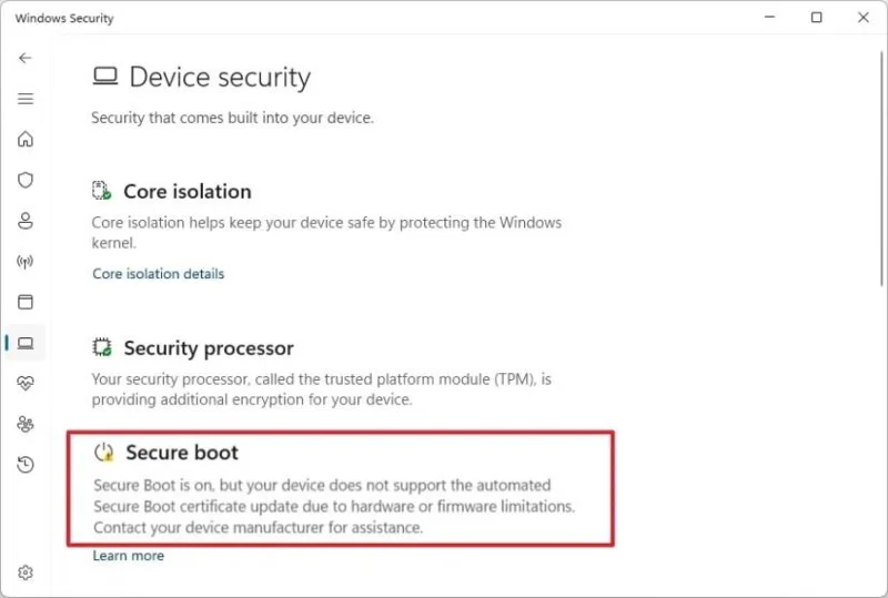 Come verificare se il PC dispone dei certificati Secure Boot aggiornati su Windows 11 e 10