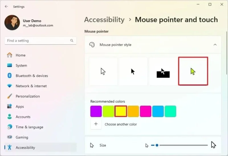 Windows 11でマウスカーソルの色を変更する方法 Windows 11でマウスカーソルの色を変更する方法