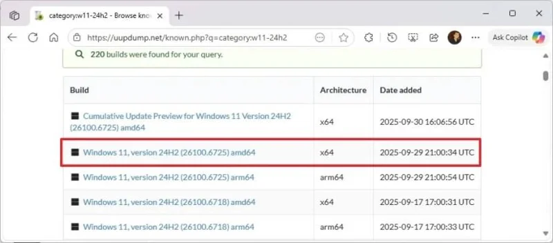 25H2リリース後にWindows 11 24H2 ISOファイルをダウンロードする方法 25H2リリース後にWindows 11 24H2 ISOファイルをダウンロードする方法