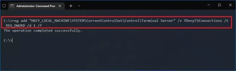 Come abilitare Desktop remoto tramite Prompt dei comandi su Windows 10