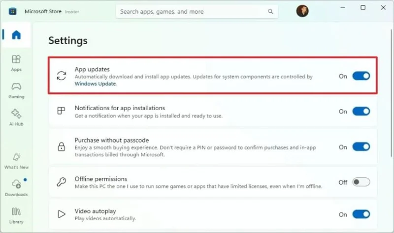 Come disabilitare gli aggiornamenti delle app di Windows 11 dal Microsoft Store Come disabilitare gli aggiornamenti delle app di Windows 11 dal Microsoft Store