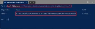 Cómo verificar la autenticidad de un archivo ISO de Windows 11 usando PowerShell