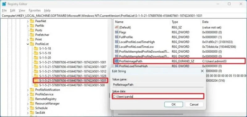 Come cambiare il nome della cartella utente su Windows 11