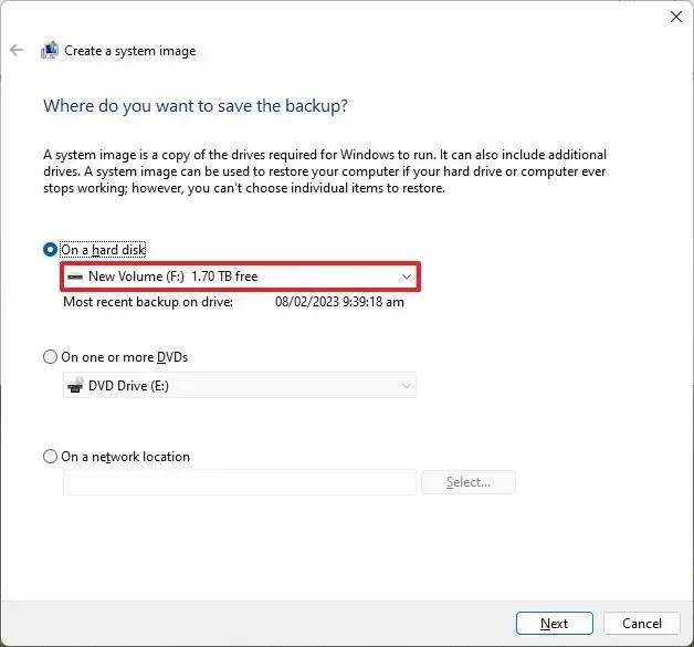 Windows 11에서 Copilot+ PC의 전체 백업을 생성합니다. Windows 11에서 Copilot+ PC의 전체 백업을 생성합니다.