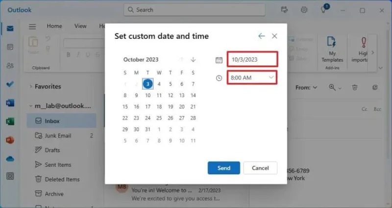 كيفية جدولة البريد الإلكتروني في تطبيق Outlook