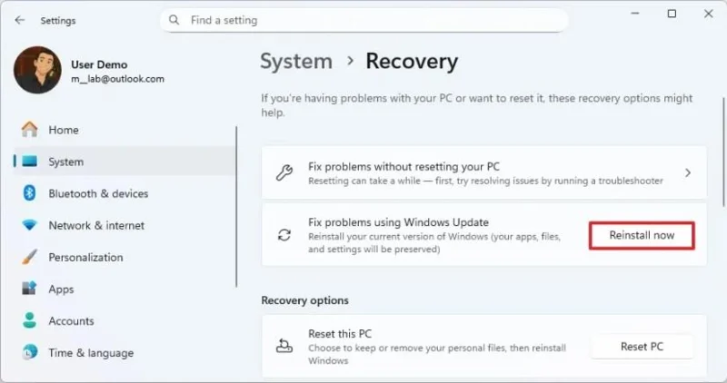 Come riparare l'installazione di Windows 11