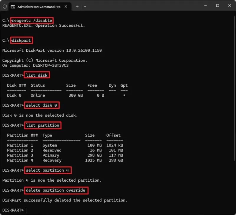 Come ricreare la partizione di ripristino per WinRE su Windows 11