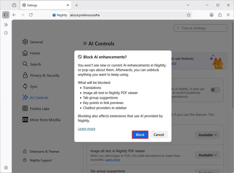FirefoxでAI機能を完全に無効にする方法 FirefoxでAI機能を完全に無効にする方法