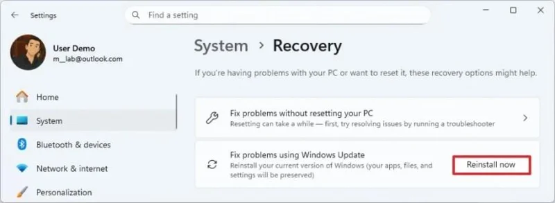 Come reinstallare Windows 11 senza perdere i file