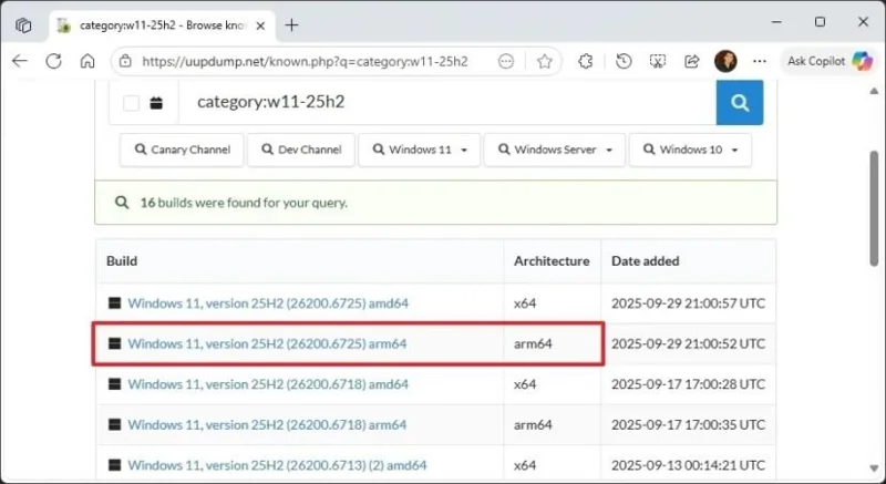 Come scaricare il file ISO di Windows 11 25H2 per PC arm64 e Copilot+
