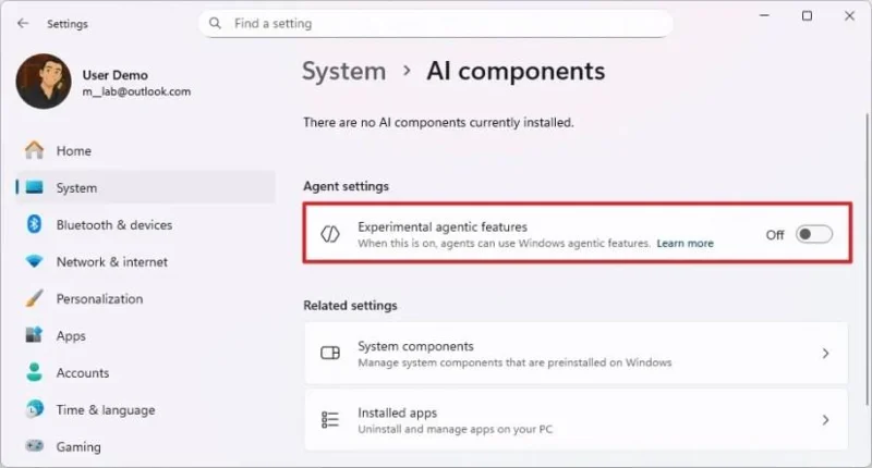 Build 26220.7262 (KB5070303) สำหรับ Windows 11 25H2 นำเสนอคุณสมบัติ AI agentic (Dev)