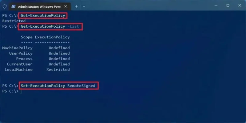 Come modificare i criteri di esecuzione per eseguire script in PowerShell