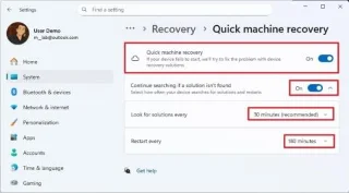 A versão 26220.7070 (KB5070300) para Windows 11 25H2 aprimora a recuperação e os widgets (Dev)