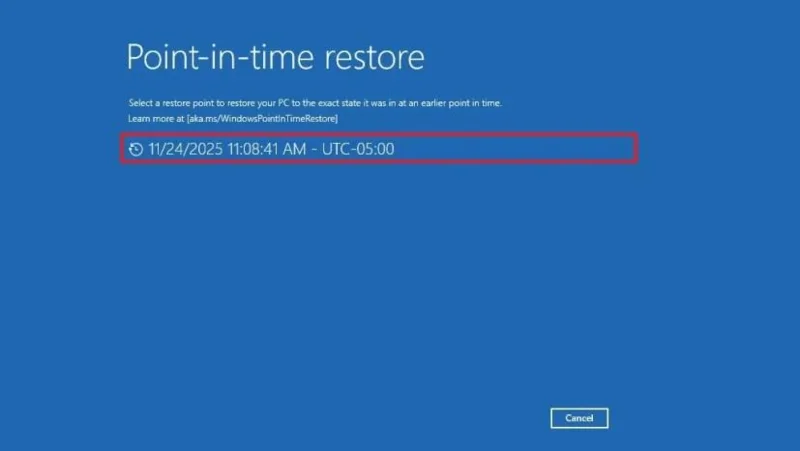 Windows 11でポイントインタイム復元を使用してPCを以前の状態に戻す方法