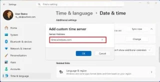 Come cambiare il server orario su Windows 11