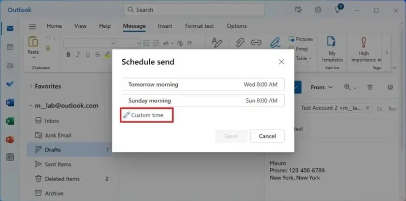 كيفية جدولة البريد الإلكتروني في تطبيق Outlook