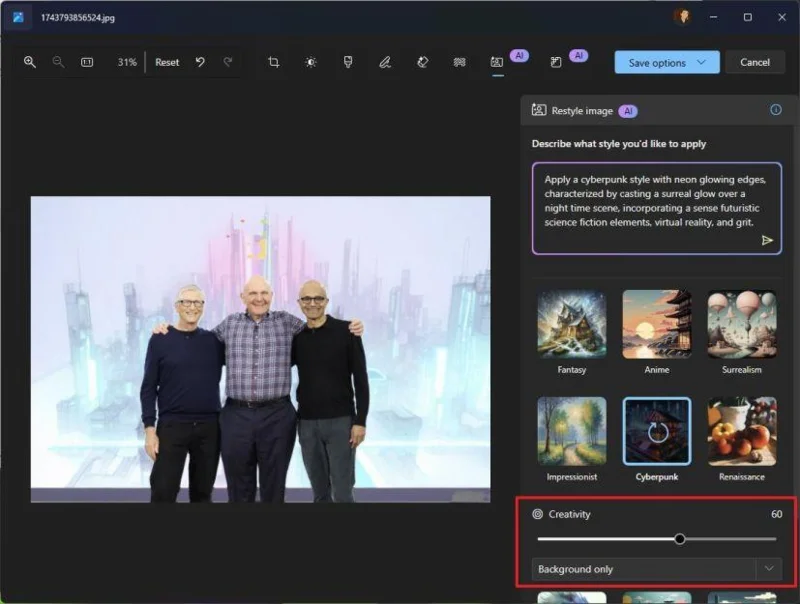 วิธีเปลี่ยนรูปภาพธรรมดาให้เป็นงานศิลปะด้วยฟังก์ชัน Restyle Image ในแอป Photos สำหรับ Windows 11