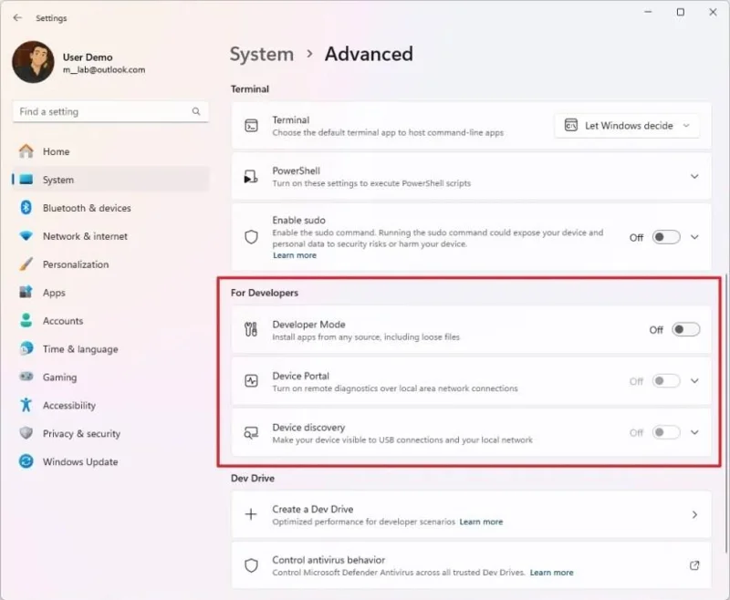 Come abilitare le nuove impostazioni avanzate su Windows 11