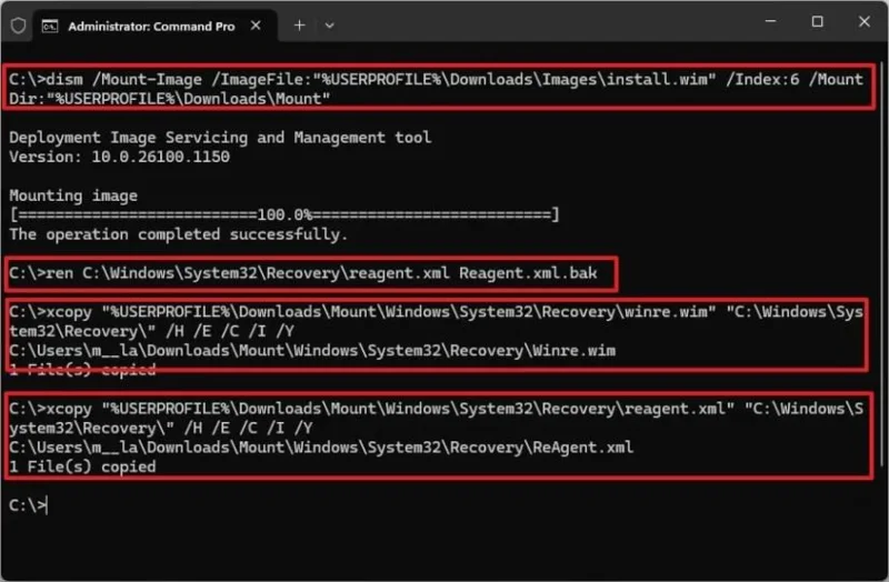 Come ricreare la partizione di ripristino per WinRE su Windows 11