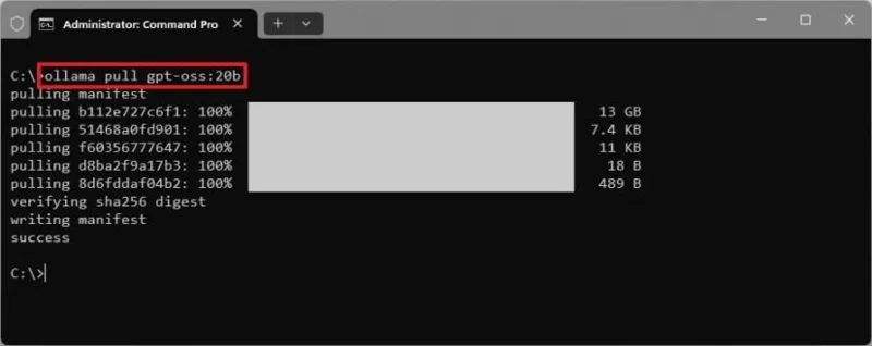 วิธีการติดตั้งโมเดล AI OpenAI GPT-OSS บน Windows 11