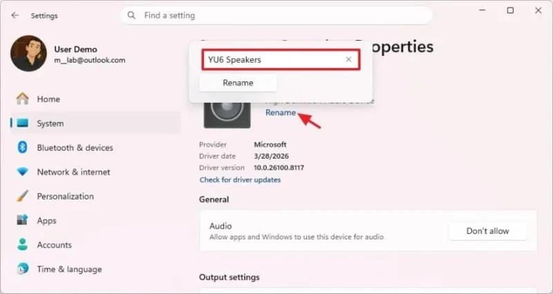 Cómo cambiar el nombre de los dispositivos de audio en Windows 11