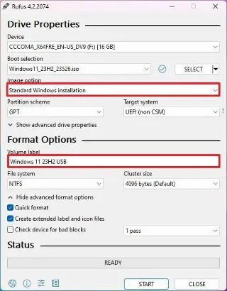 Come utilizzare Rufus per creare una chiavetta USB avviabile con Windows 11 23H2