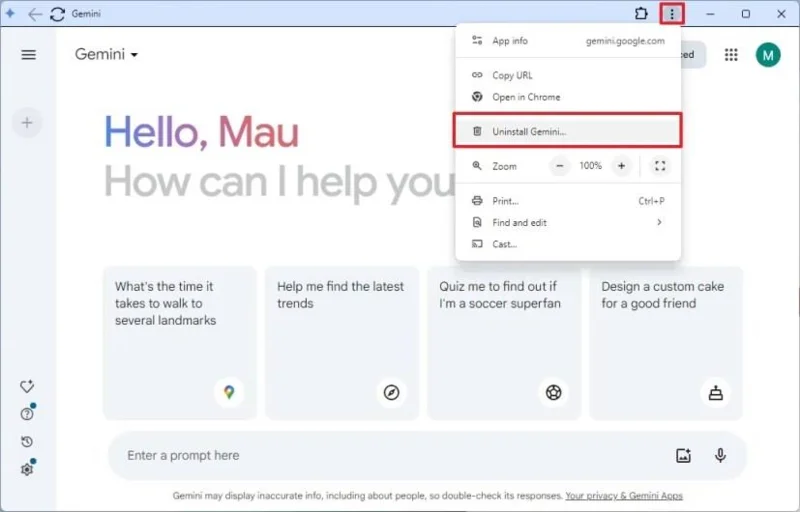 Come installare Google Gemini come app su Windows 11, 10