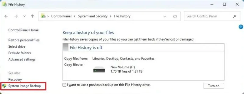 Windows 11에서 Copilot+ PC의 전체 백업을 생성합니다. Windows 11에서 Copilot+ PC의 전체 백업을 생성합니다.