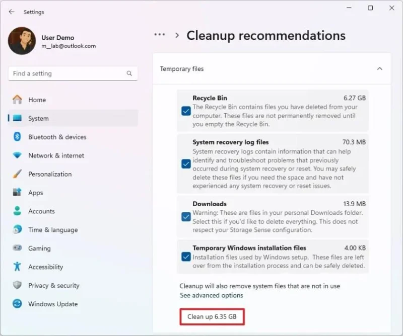 Come utilizzare i suggerimenti di pulizia per liberare spazio su Windows 11
