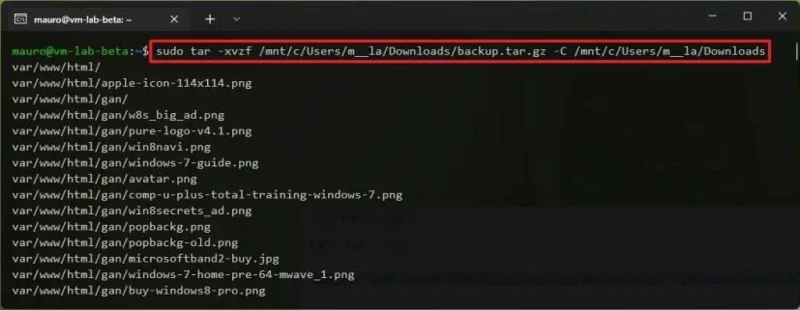 วิธีการแตกไฟล์ .tar.gz บน Windows 11