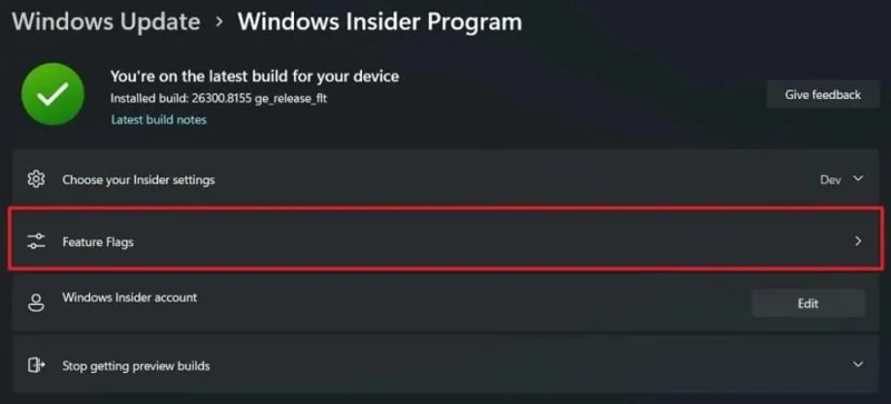 Windows 11 aggiungerà i Feature Flag nativi, eliminando la necessità di ViveTool nelle build Insider
