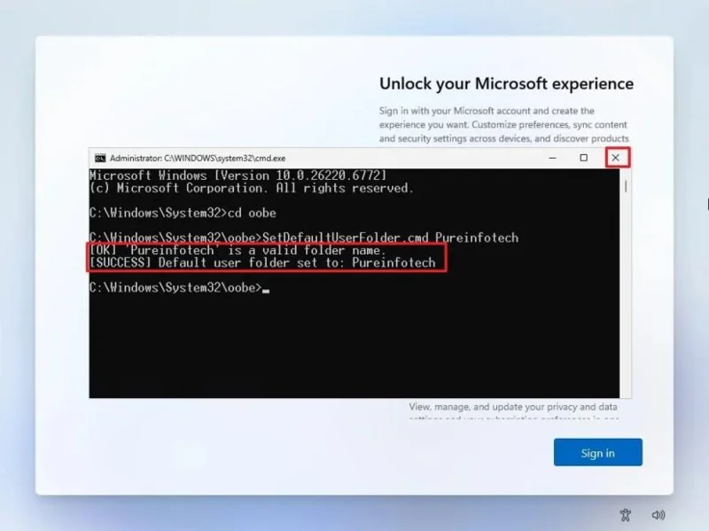 Come impostare il nome della cartella utente durante la configurazione iniziale (OOBE) su Windows 11