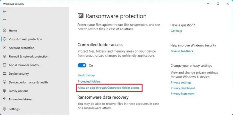 Come attivare la protezione anti-ransomware su Windows 11