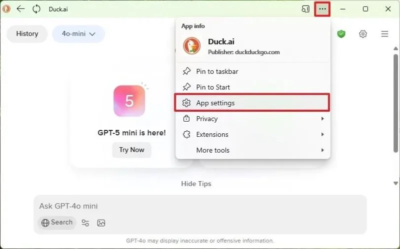 Duck.ai (DuckDuckGo) uygulamasını Windows 11 ve 10'a nasıl kurarsınız? Duck.ai (DuckDuckGo) uygulamasını Windows 11 ve 10'a nasıl kurarsınız?