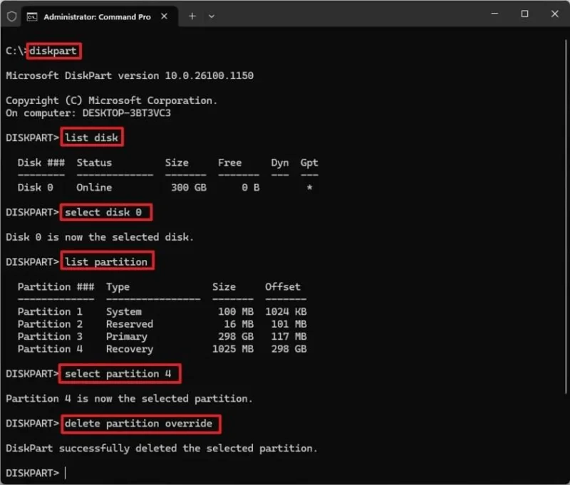 Come ricreare la partizione di ripristino per WinRE su Windows 11