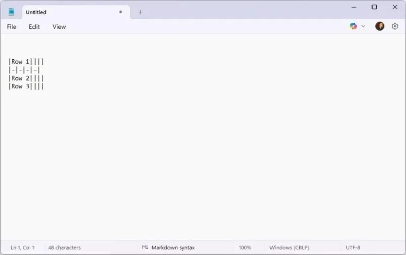 Come creare tabelle in Blocco note per Windows 11