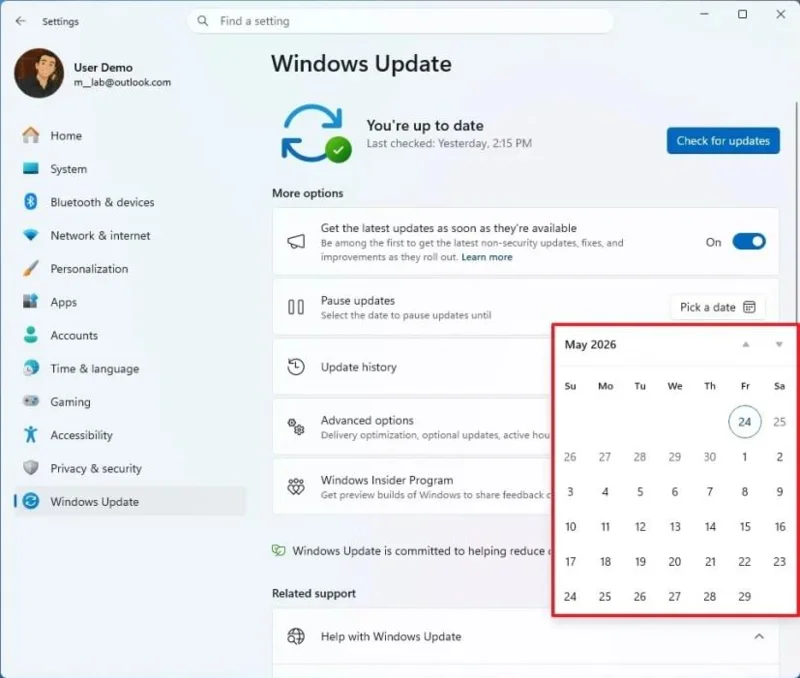 Windows 11 finalmente te permite pausar las actualizaciones para siempre, de 35 días en 35 días. Windows 11 finalmente te permite pausar las actualizaciones para siempre, de 35 días en 35 días.