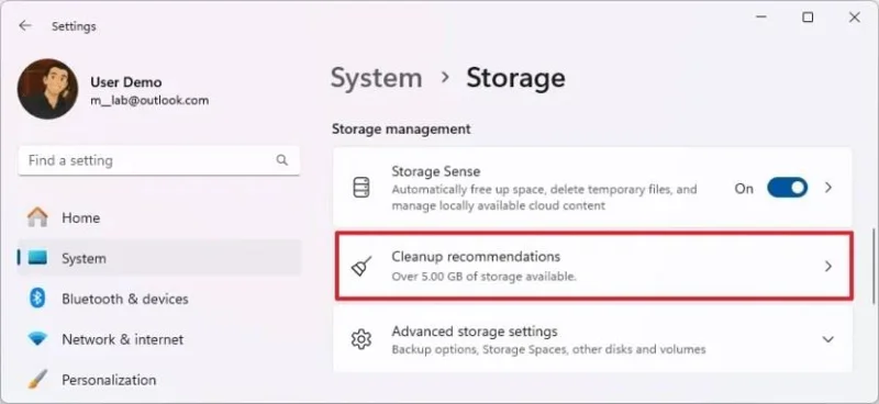 Come utilizzare i suggerimenti di pulizia per liberare spazio su Windows 11