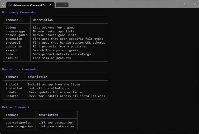 Windows 11 มี Microsoft Store เวอร์ชันใหม่ที่เป็นแบบบรรทัดคำสั่ง (Store CLI)