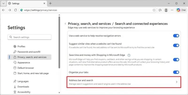 Microsoft EdgeでGoogleを既定の検索エンジンとして設定する方法