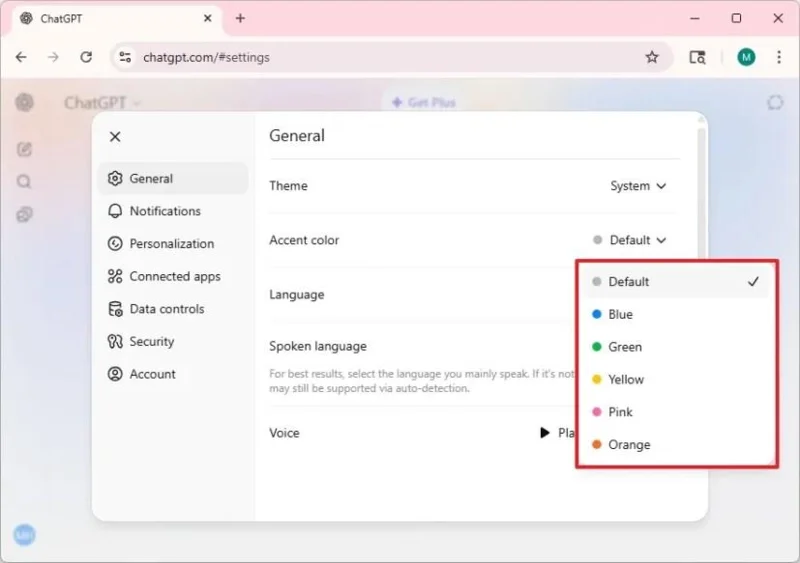Cómo cambiar el color de acento de ChatGPT en la web o la aplicación. Cómo cambiar el color de acento de ChatGPT en la web o la aplicación.