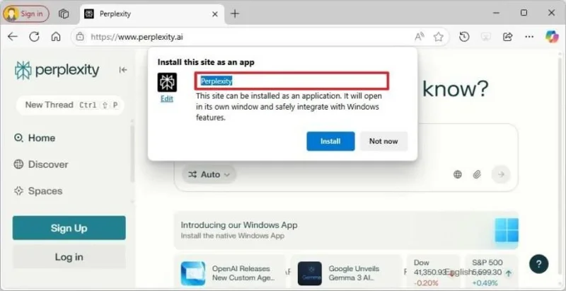 วิธีการติดตั้งแอปพลิเคชัน Perplexity AI บน Windows 11 และ 10