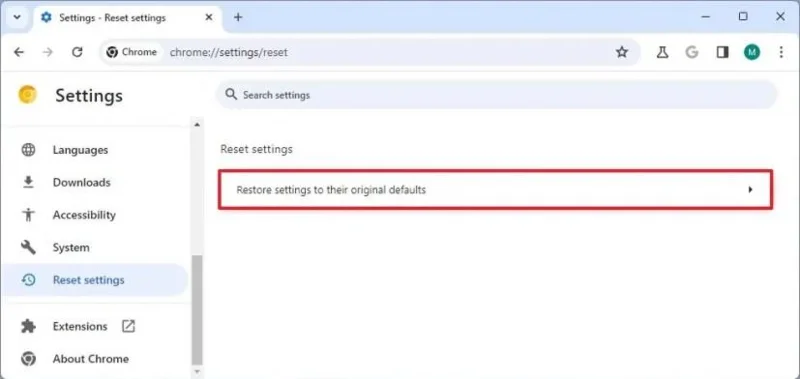 Cómo restablecer la configuración predeterminada en Chrome