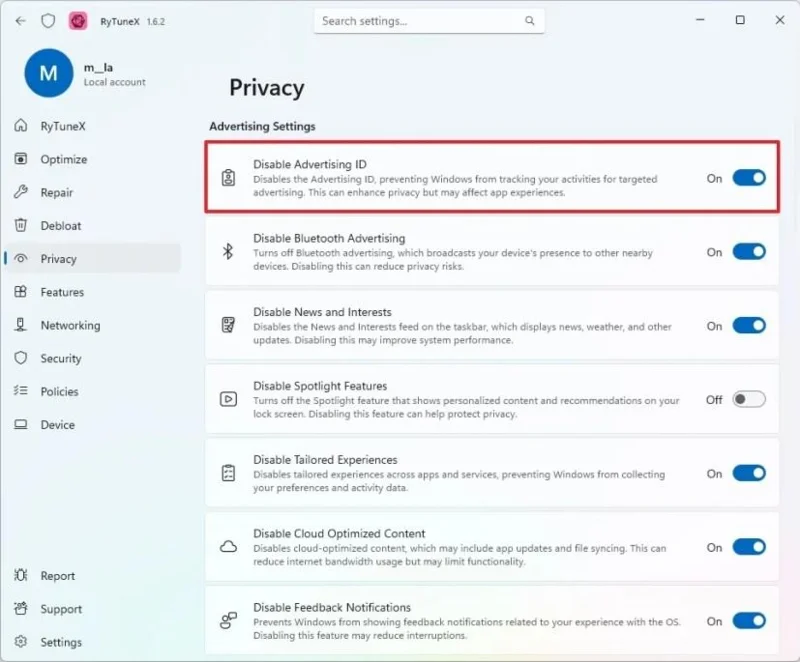 RyTuneXを使用してWindows 11でテレメトリを無効にする方法(プライバシーの向上) RyTuneXを使用してWindows 11でテレメトリを無効にする方法(プライバシーの向上)