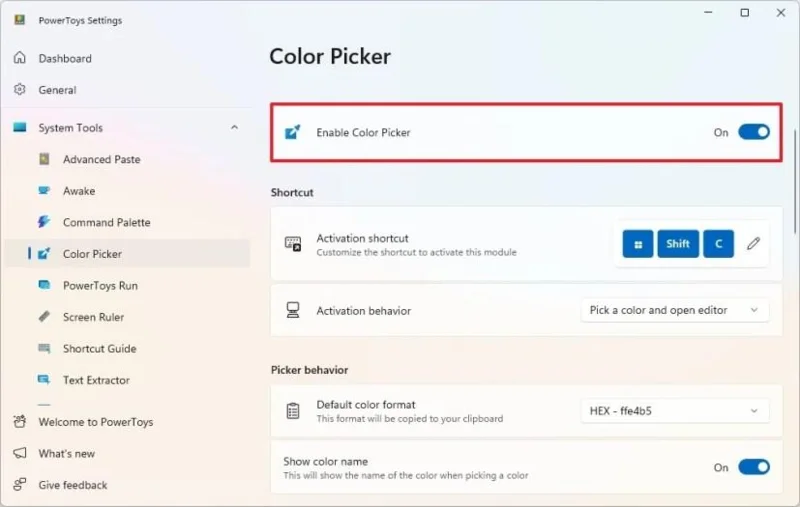كيفية استخراج رموز الألوان HEX وRGB وHSL من أي بكسل على نظام التشغيل Windows 11